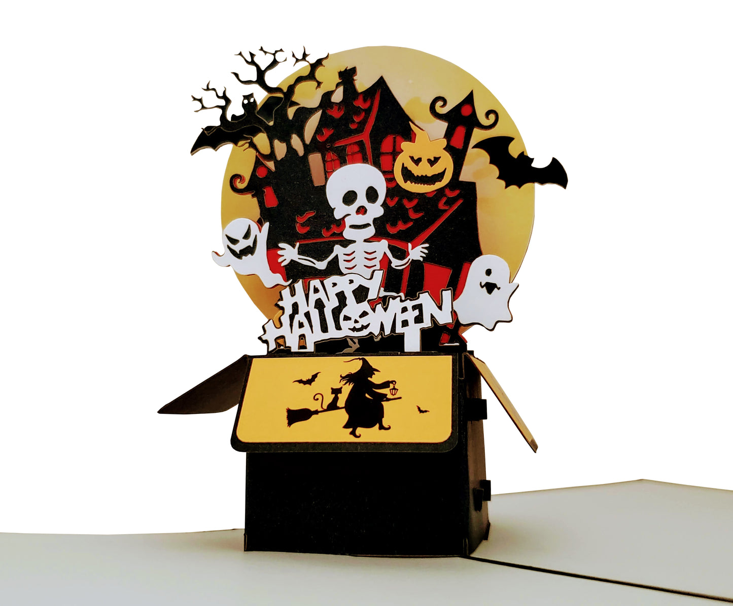 Spooky Happy Halloween Party Box 3D Pop Up Greeting Card - 3d halloween card - best deal - Best Hall - iGifts And Cards
