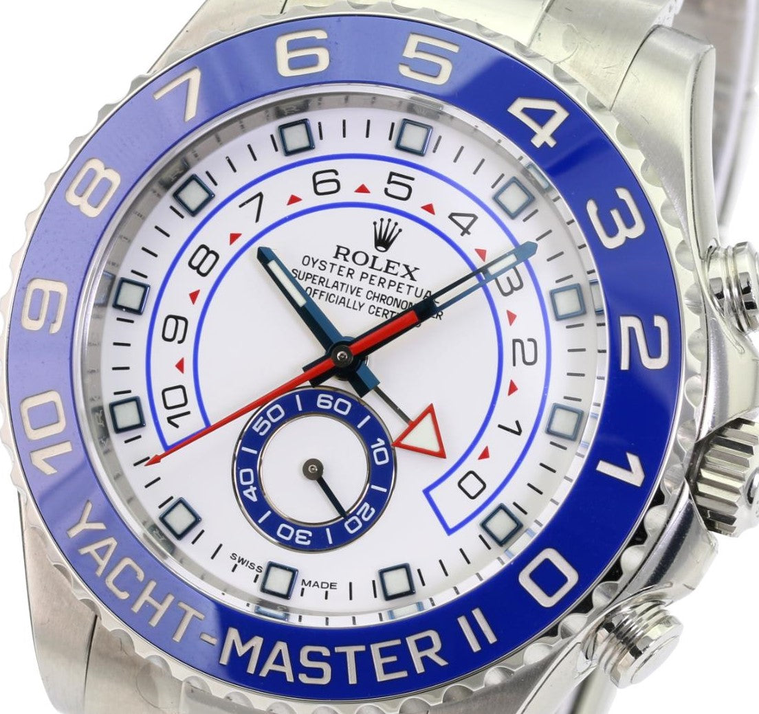 Rolex Watch Yacht-Master II 116680 Stainless Steel 44mm Blue /White Face-Unworn