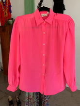 Load image into Gallery viewer, 1980s Oleg Cassini Hot Pink Silk Blouse