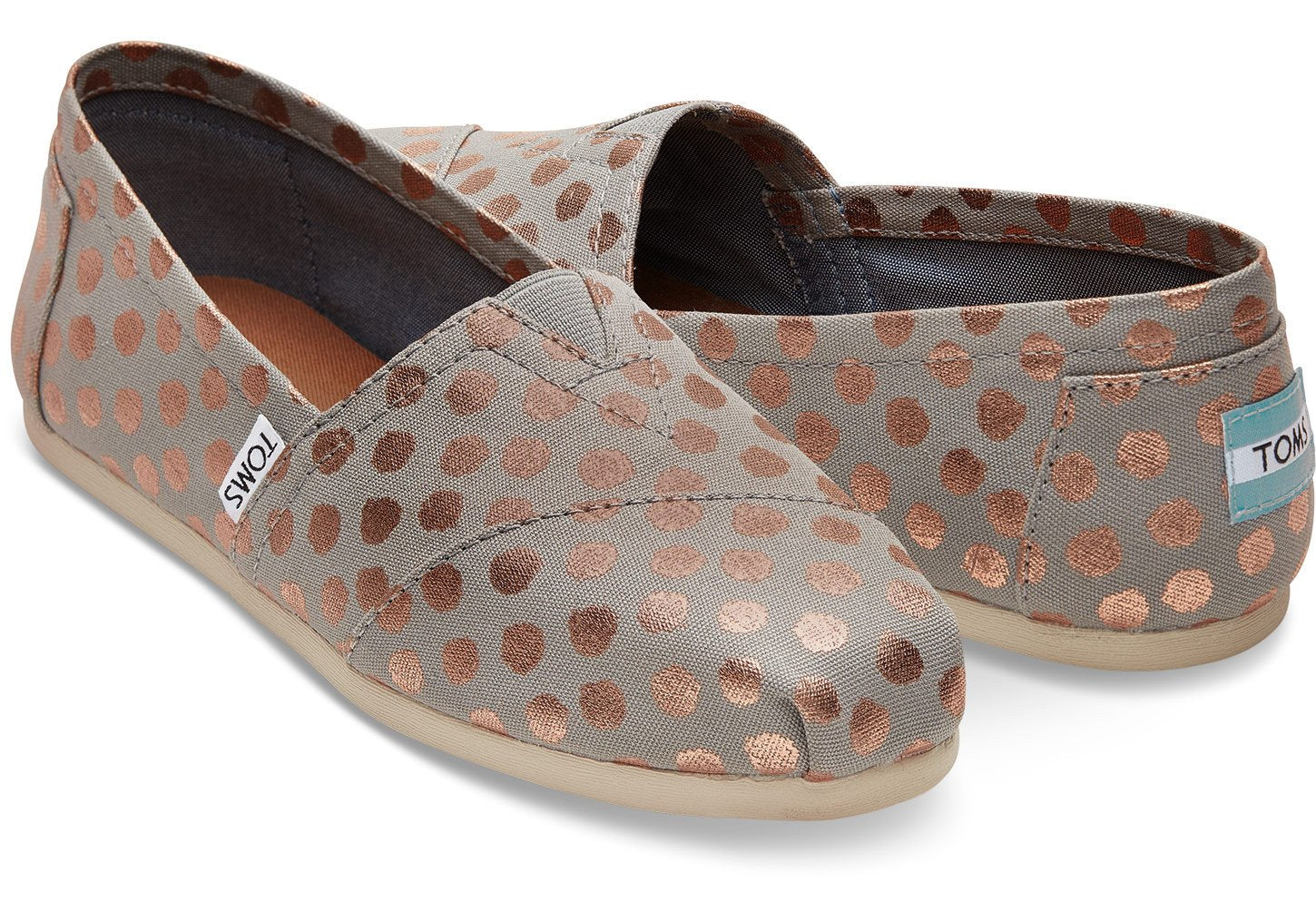 toms rose gold dots