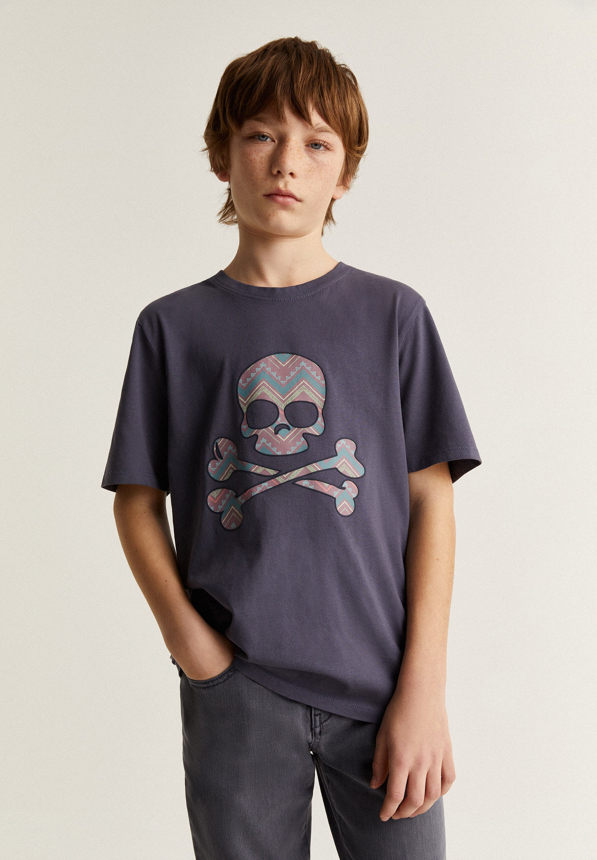 CAMISETA CALAVERA PRINT ZIGZAG