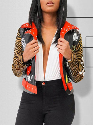 Tiger Faux-Leather Jacket