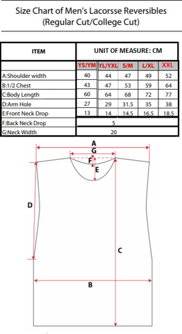 Accurate Lacrosse Uniform Size Chart & Guide