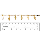 BCH1252 18k Gold Plated Chain With Leaf Like Drops