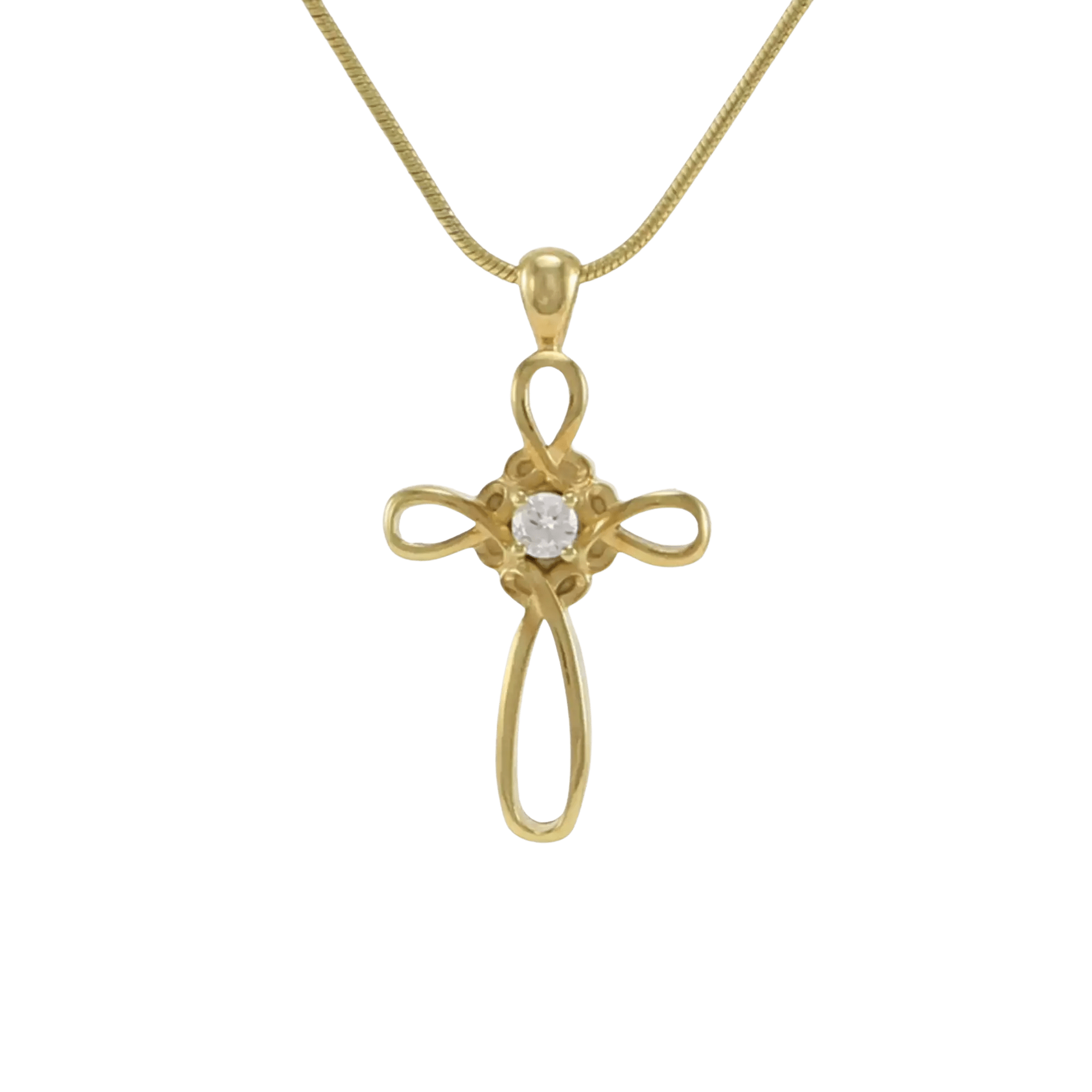 1/20 CT. T.W. Diamond Infinity Cross Pendant in 10K Gold | Zales Outlet