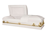 Titan Casket Orion White and Gold Steel Coffin