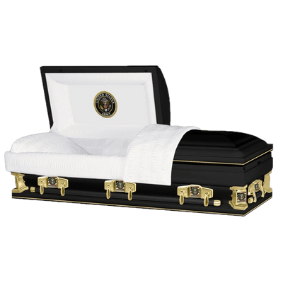 Veteran Premier XL (Made in USA) | Army Oversize Black Steel Casket