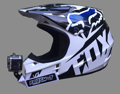 Side view of PROSHOT motocross helmet chin mount