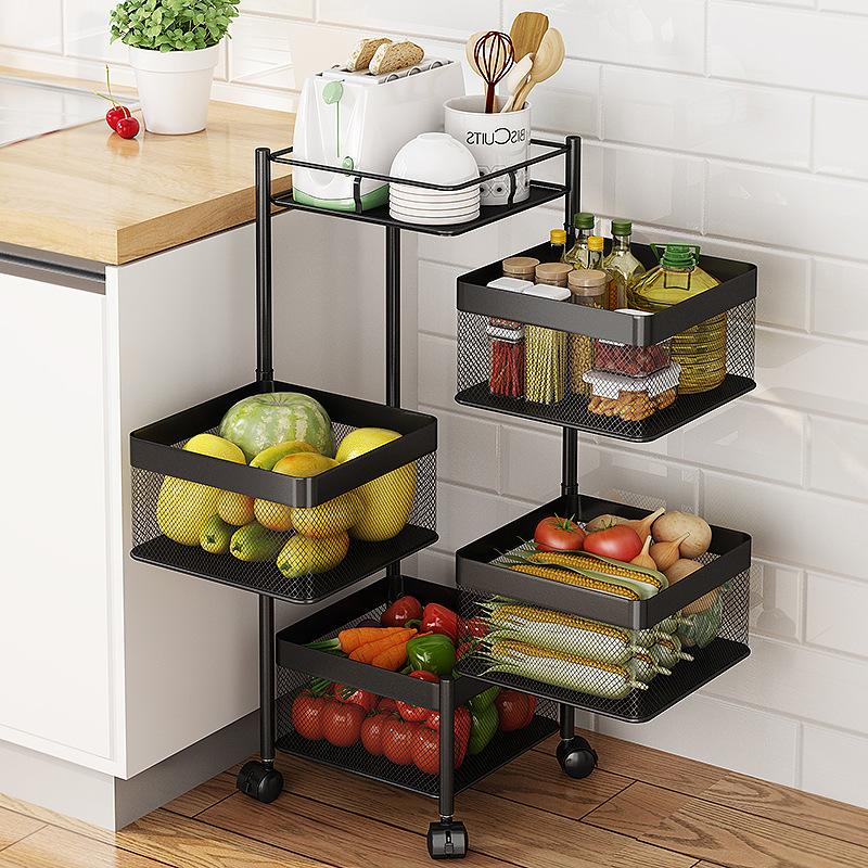 Kitchen Trolley With Rotating Storage Basket 4 Layers Demo 1 1024x1024 ?v=1622352844
