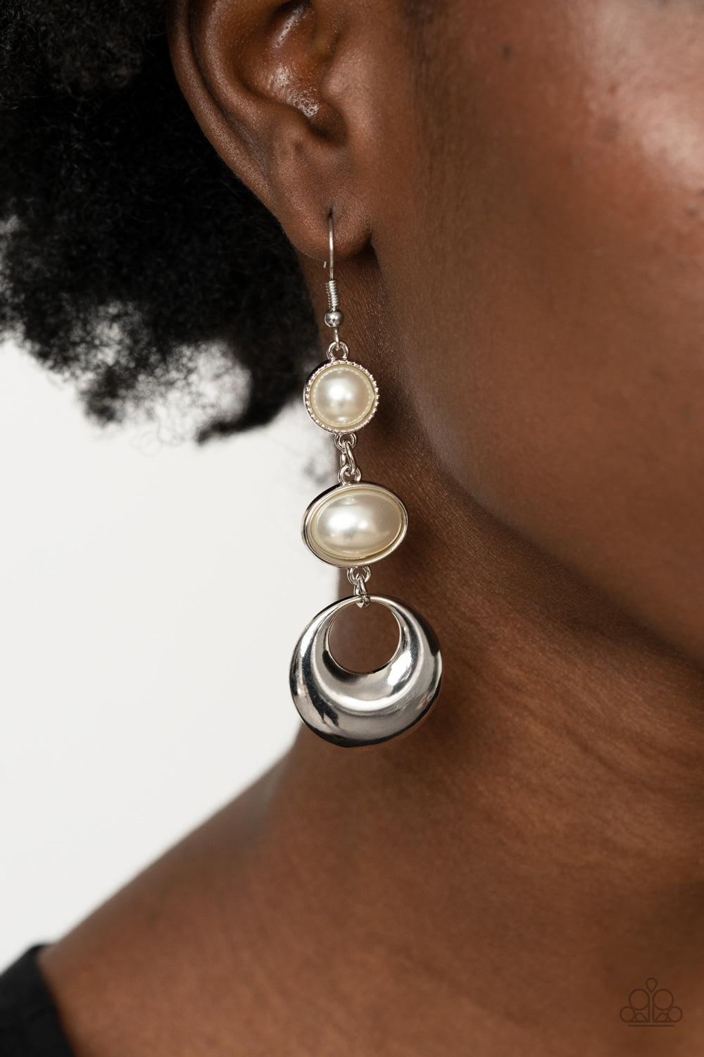 Bubbling to the Surface - white - Paparazzi earrings – JewelryBlingThing