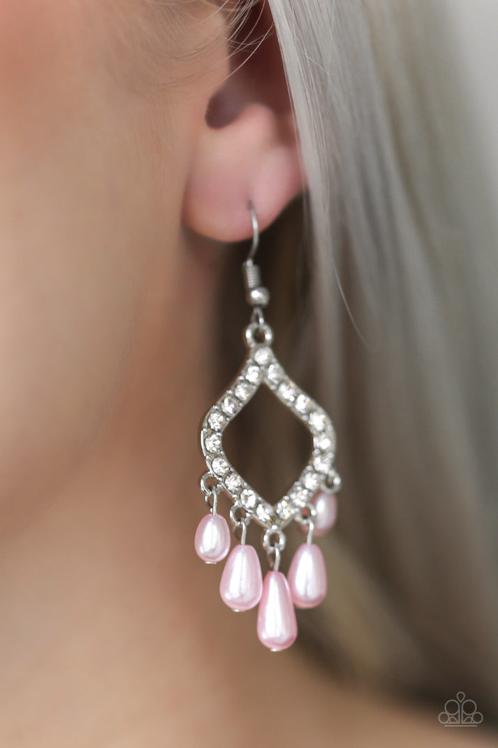 Divinely Diamond Pink Paparazzi Earrings Jewelryblingthing