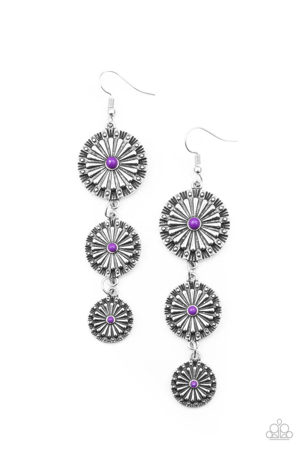 Festively Floral - purple - Paparazzi earrings – JewelryBlingThing