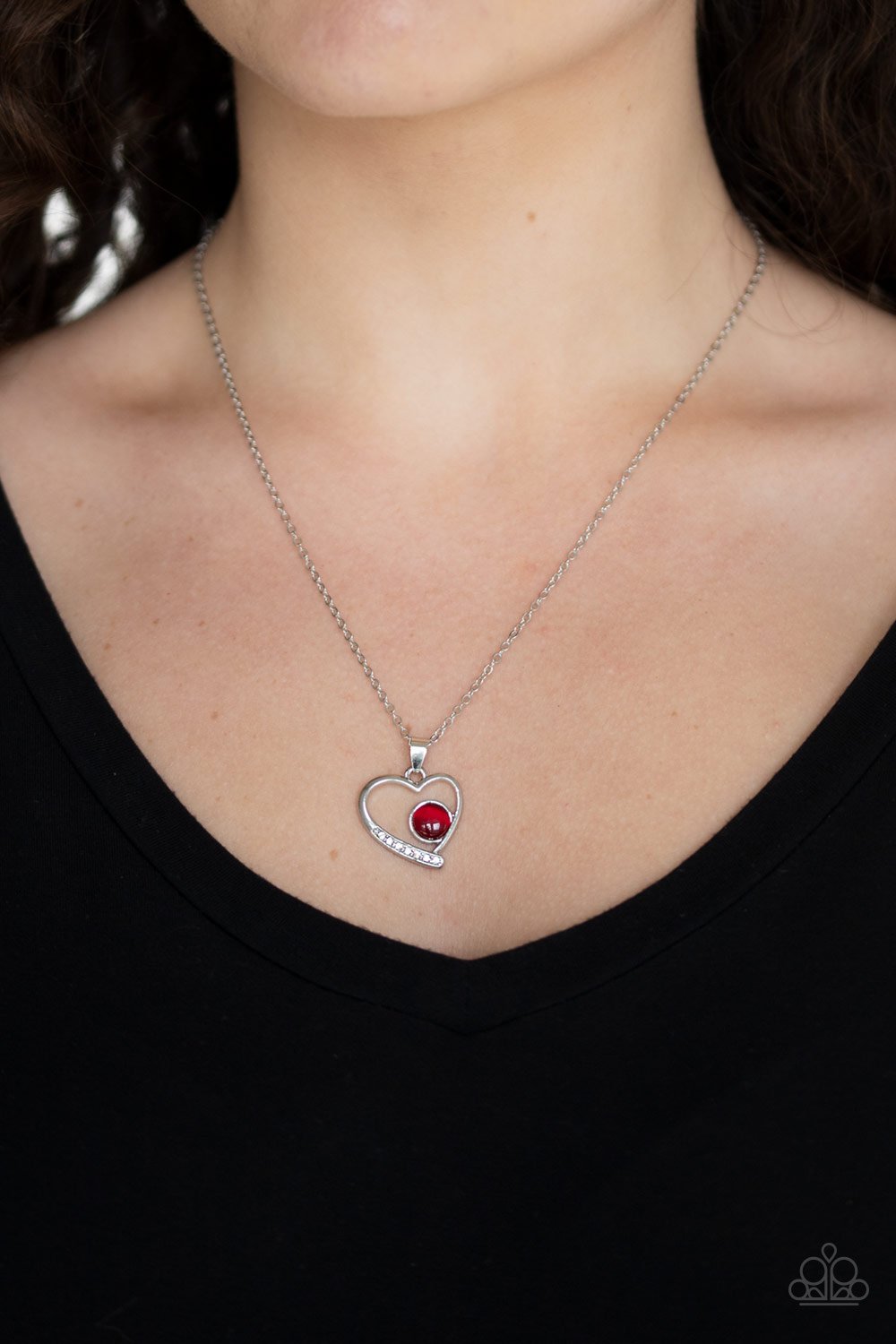 Heart Full of Love - red - Paparazzi necklace – JewelryBlingThing
