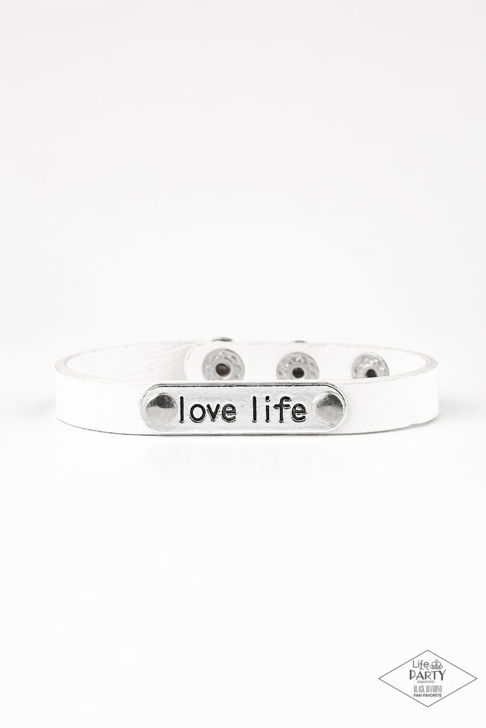 love life white bracelet paparazzi