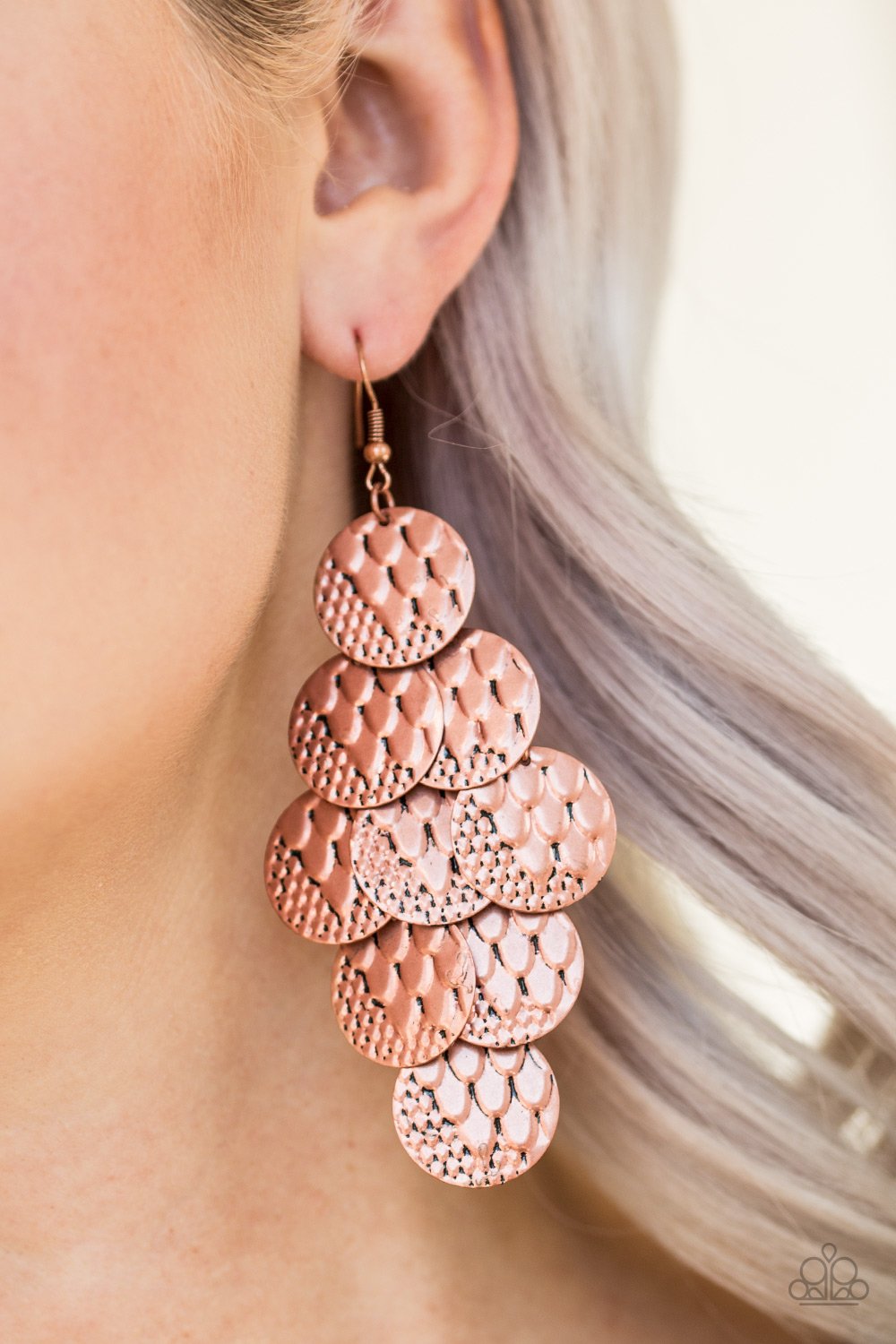 The Party Animal - copper - Paparazzi earrings
