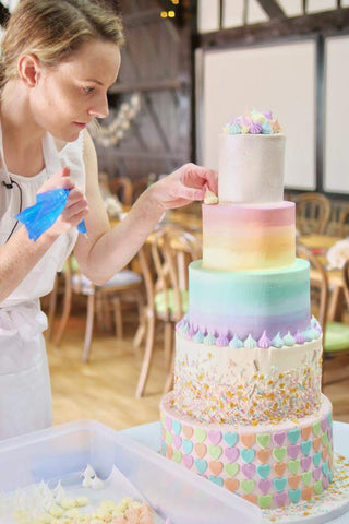 rainbow wedding cake