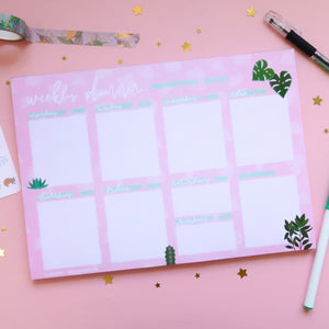 Plants A4 Weekly Desk Planner - Dotted