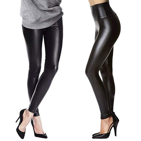 Women's High-Waist Leather Leggings – 2 Be Cool