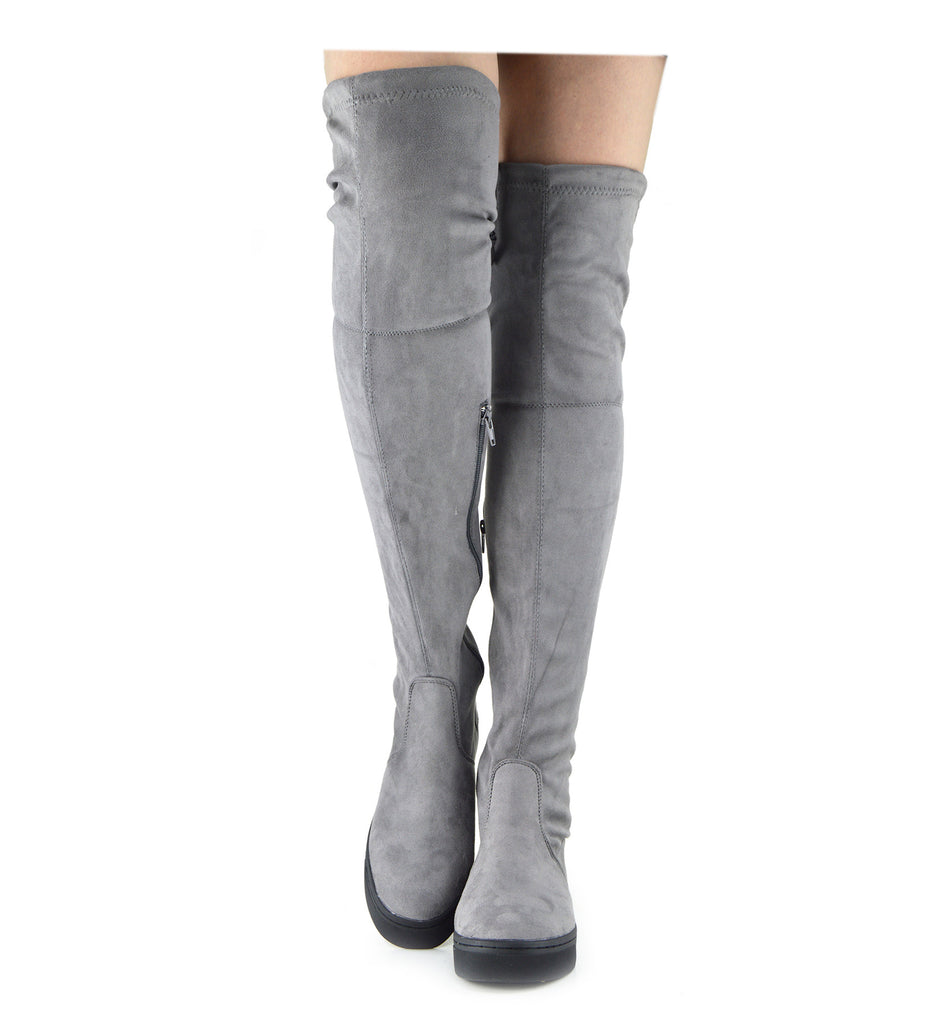 black over the knee slouch boots