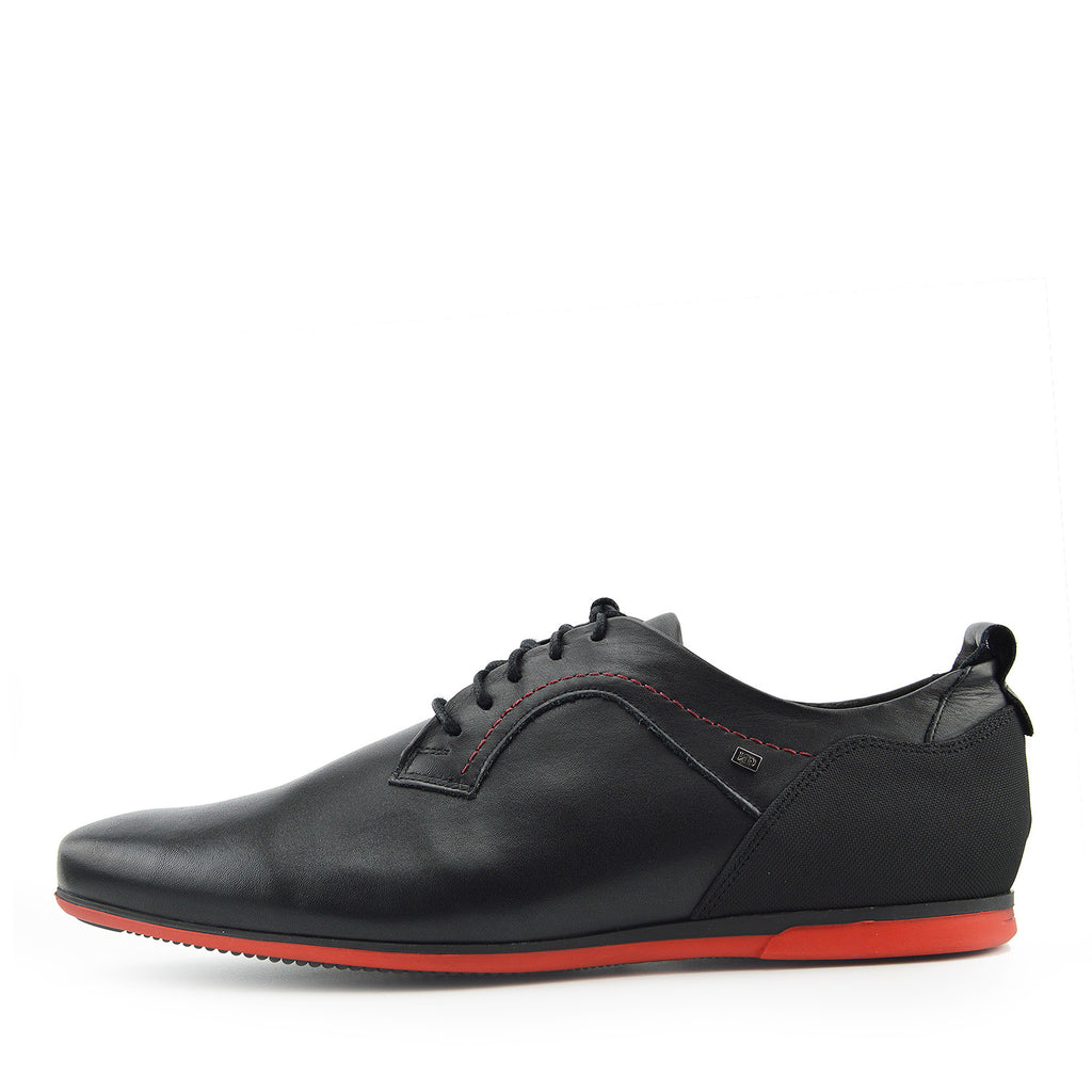 men's black leather casual shoes