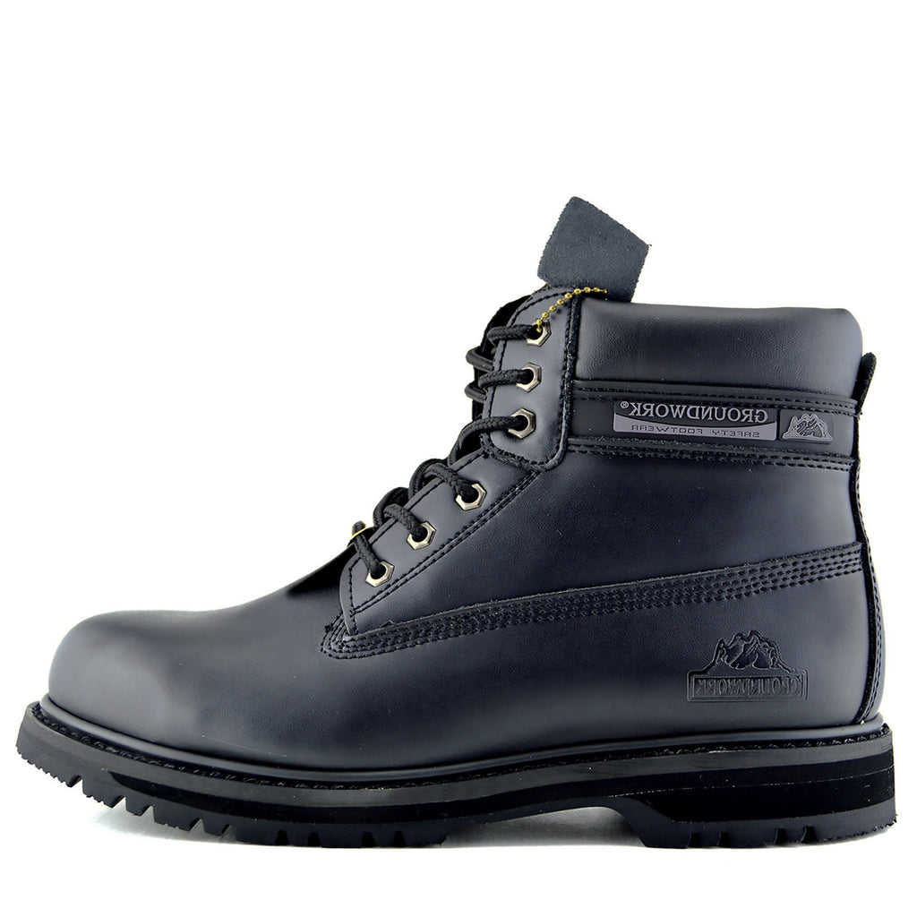 black ankle work boots