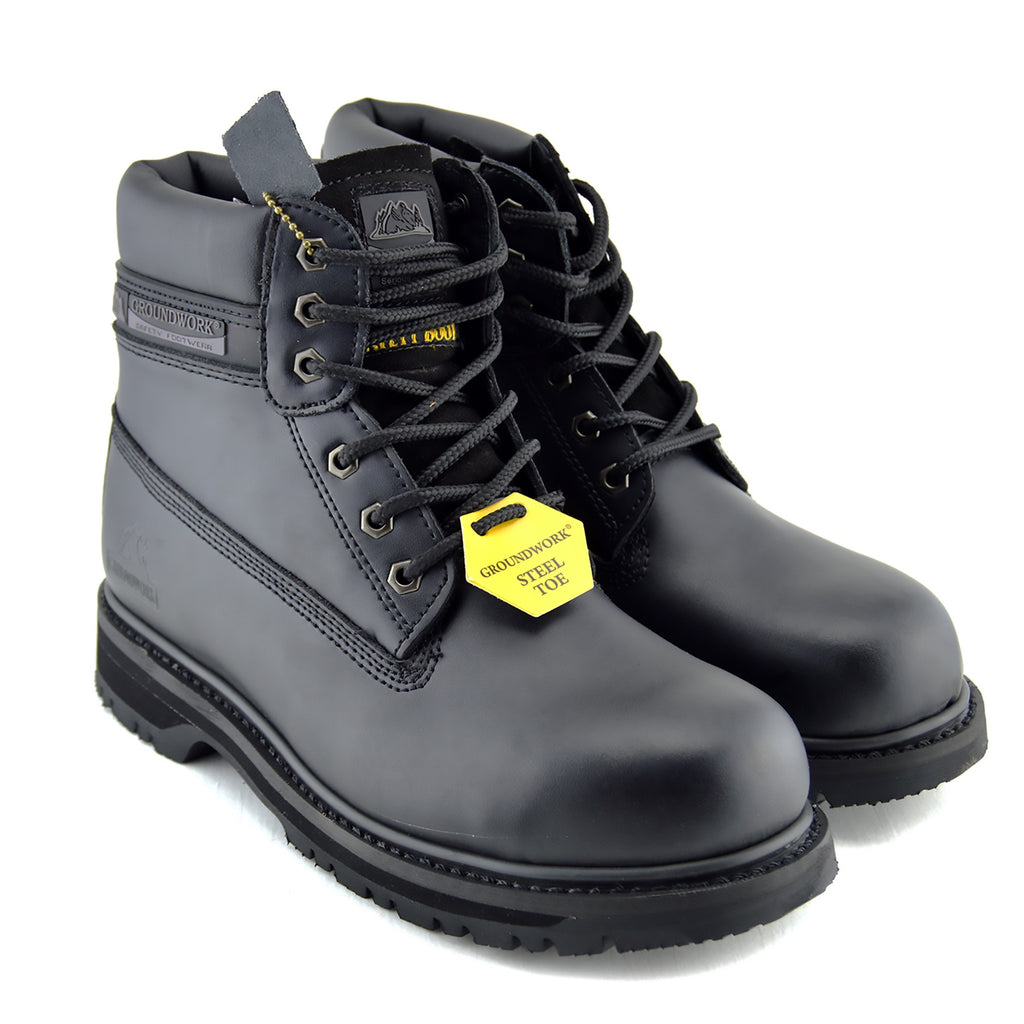 Groundwork Classic High Ankle Work Safety Boots - Black – Kickfootwear