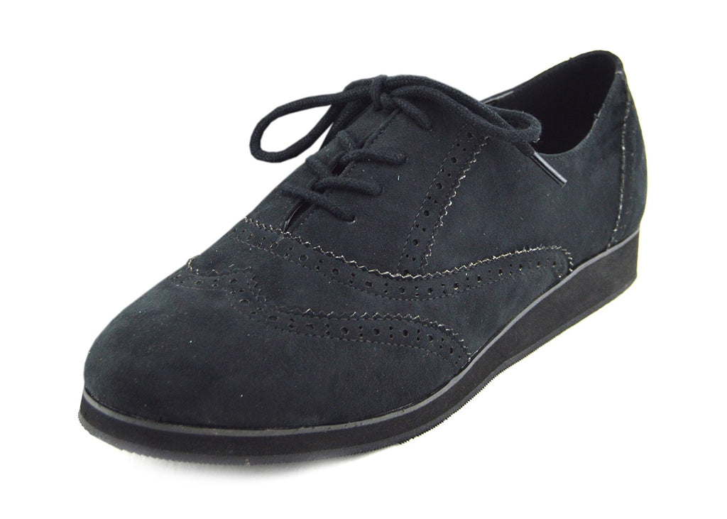 black flat brogues womens