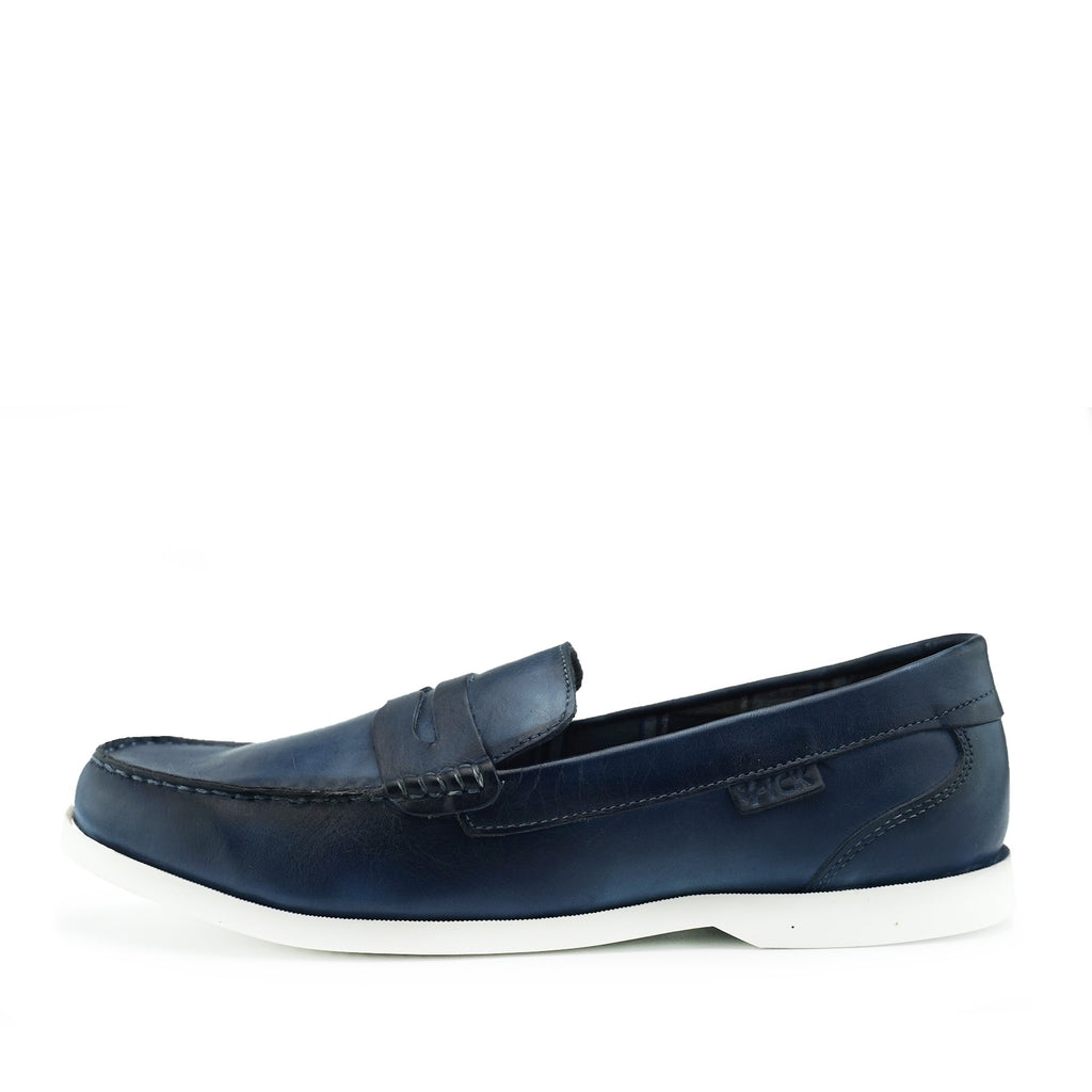 navy flat loafers