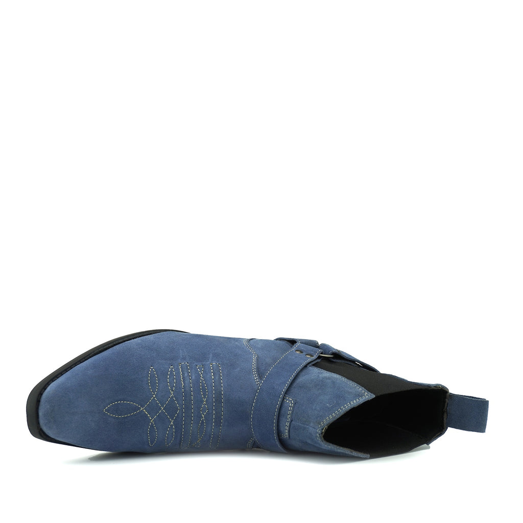 blue suede cowboy boots mens