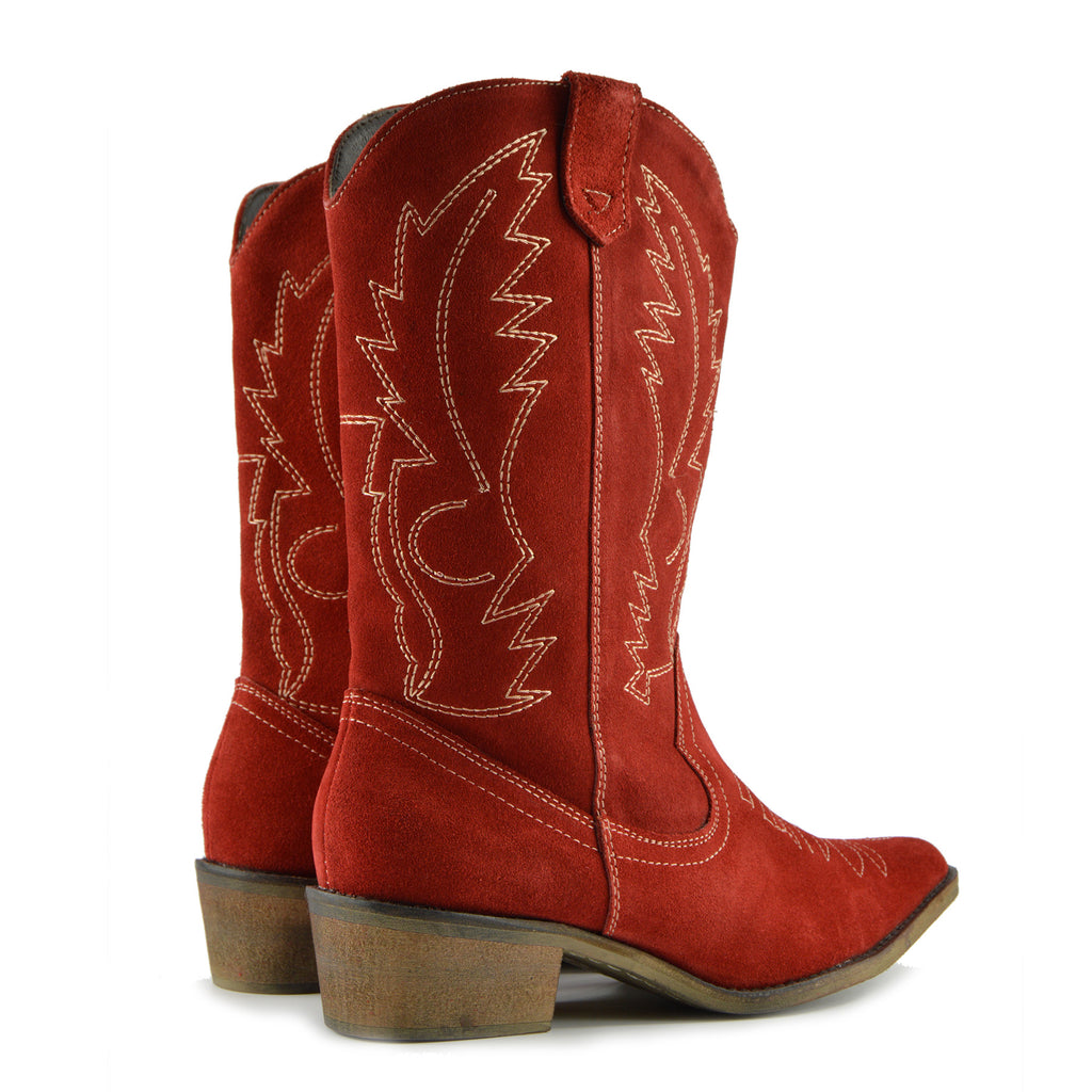 ladies red cowboy boots