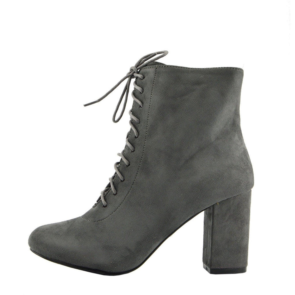 lace up heeled ankle boots womens