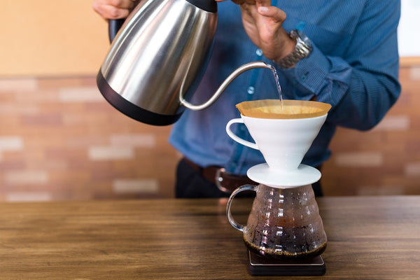 Water Pouring on Coffee Filter