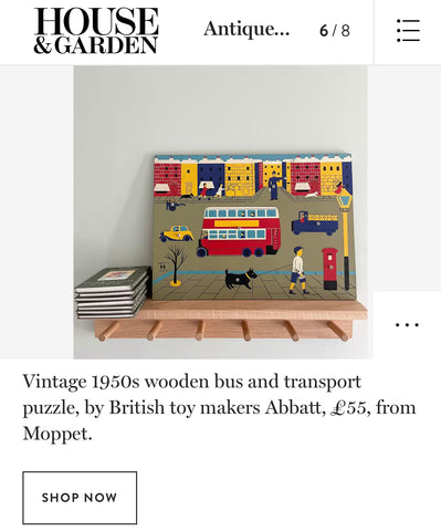 Moppet vintage toys in House & Garden magazine