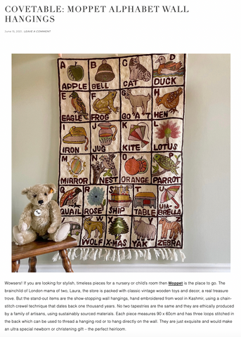 Moppet wall hanging tapestry on Bambino Goodies