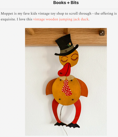 Moppet vintage toys in Pandora Sykes' blog