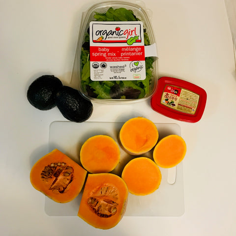 Harissa Squash Salad ingredients