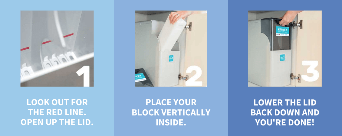 how to refil water softener block salt