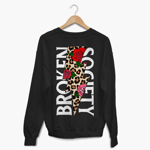 roses and animal print sweatshirt