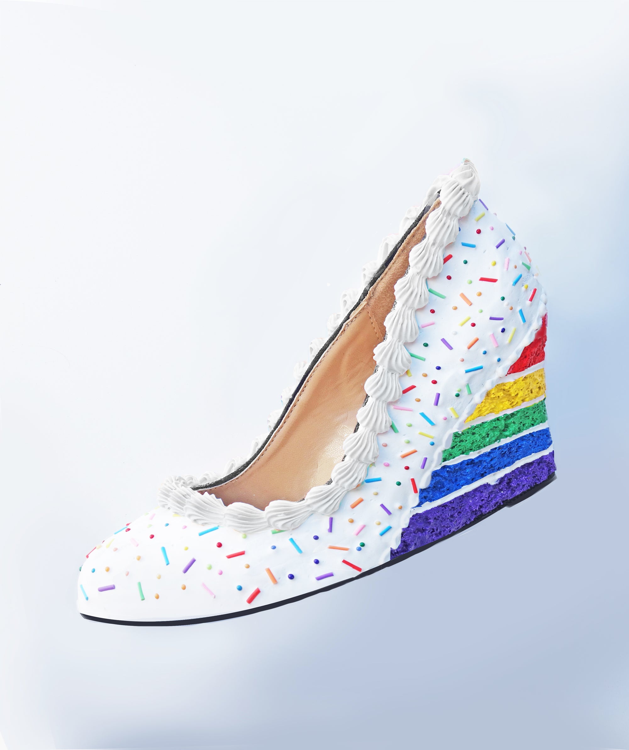 rainbow wedge sneakers