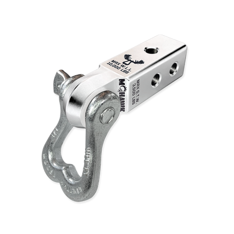 Atomic Silver and Nice Galvanized Soft Shackle Hitch Receiver | Moose Knuckle Offroad Safe Recovery Gear
