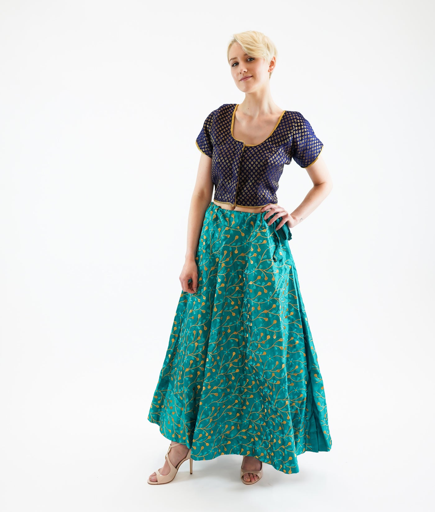 heavy embroidered skirt