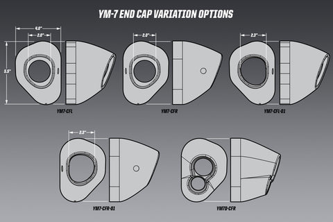 Yoshimura R-77 Replacement Slash-cut End Cap Kit Right Side 