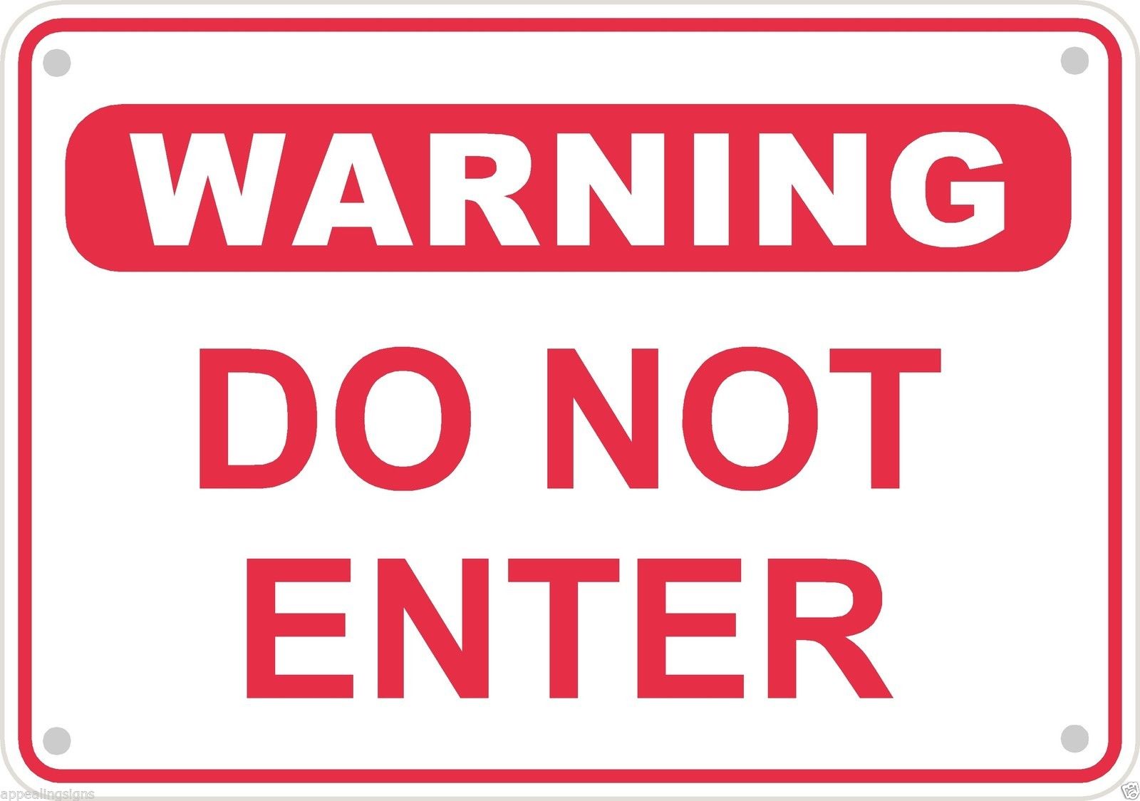 Warning Do Not Enter Sign Safety Security Business Metal Aluminum 10 ...