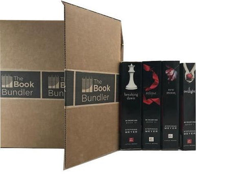 the complete twilight book series written by stephanie meyer and sold by the book bundler, includes twlight, eclipse, breaking dawn and new moon