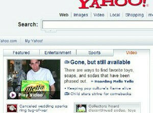 Yahoo front page showing Brian