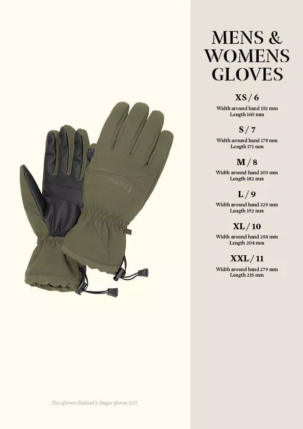 Tabla de tallas pinewood guantes
