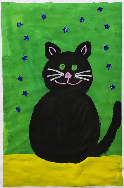 Peinture de chat noir