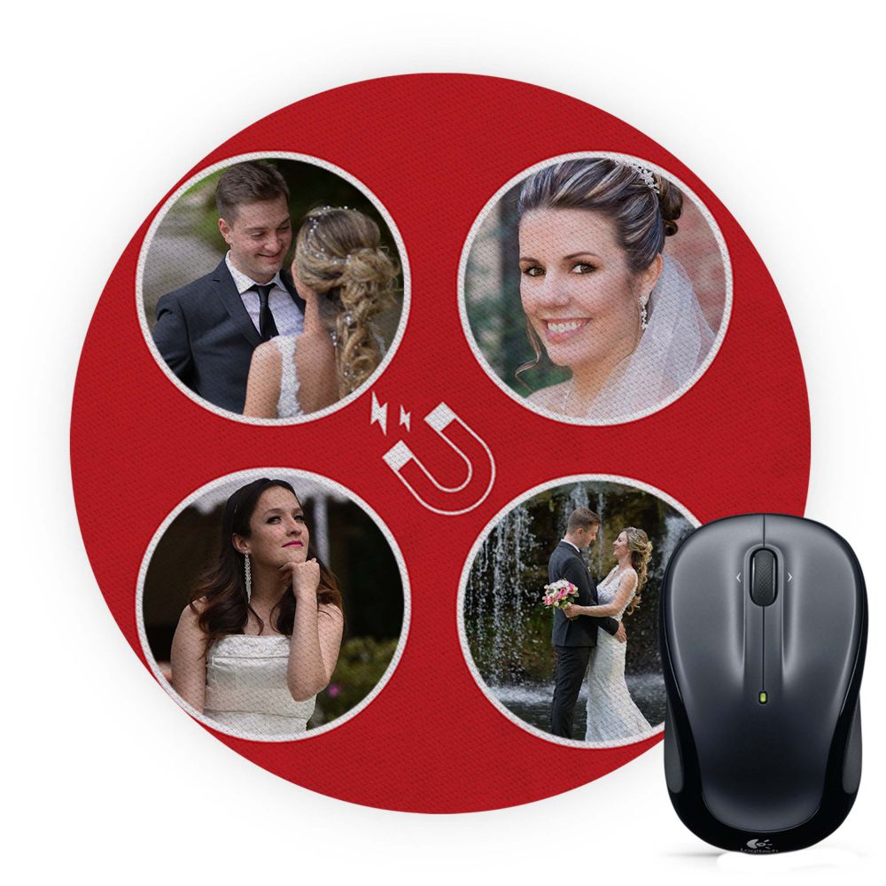 Buy Four Photo Collage Custom Printed Mousepad Circle In India