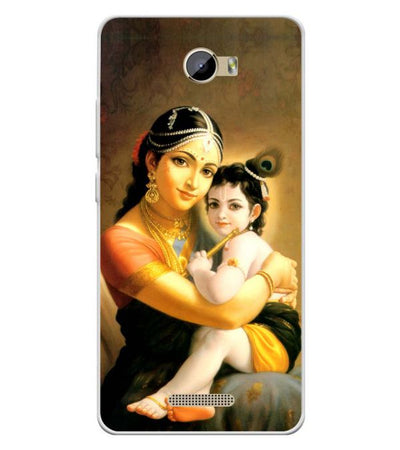 Krishna With Yashoda Soft Silicone Back Cover for Intex Indie 5