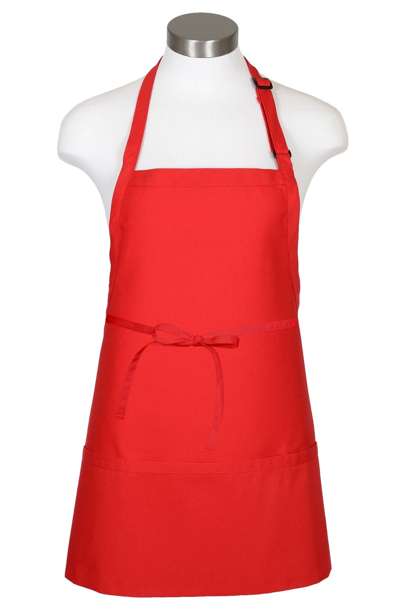 Red Bib Adjustable Apron (3 Pockets)